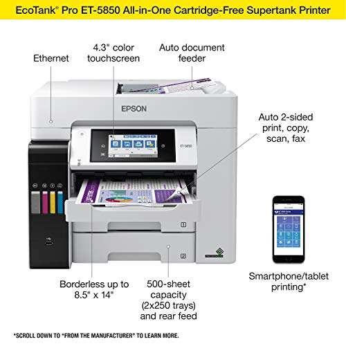 Key Features Of Epson EcoTank Pro ET-5850 Wireless All-in-One Printer